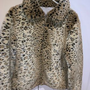 Carolina colours cheetah print fur jacket